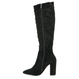 Super Mode Bottes en daim élégantes le noir 3