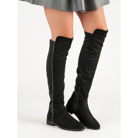 Bestelle Bottes à talons plats le noir 1