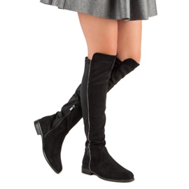 Bestelle Bottes à talons plats le noir 2