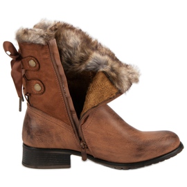 SDS Bottines Camel Avec Un Noeud brun 5