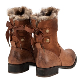 SDS Bottines Camel Avec Un Noeud brun 4