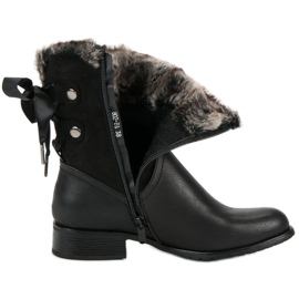 SDS Bottines Noires Avec Un Noeud le noir 7