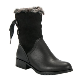 SDS Bottines Noires Avec Un Noeud le noir 3