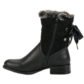 SDS Bottines Noires Avec Un Noeud le noir 4