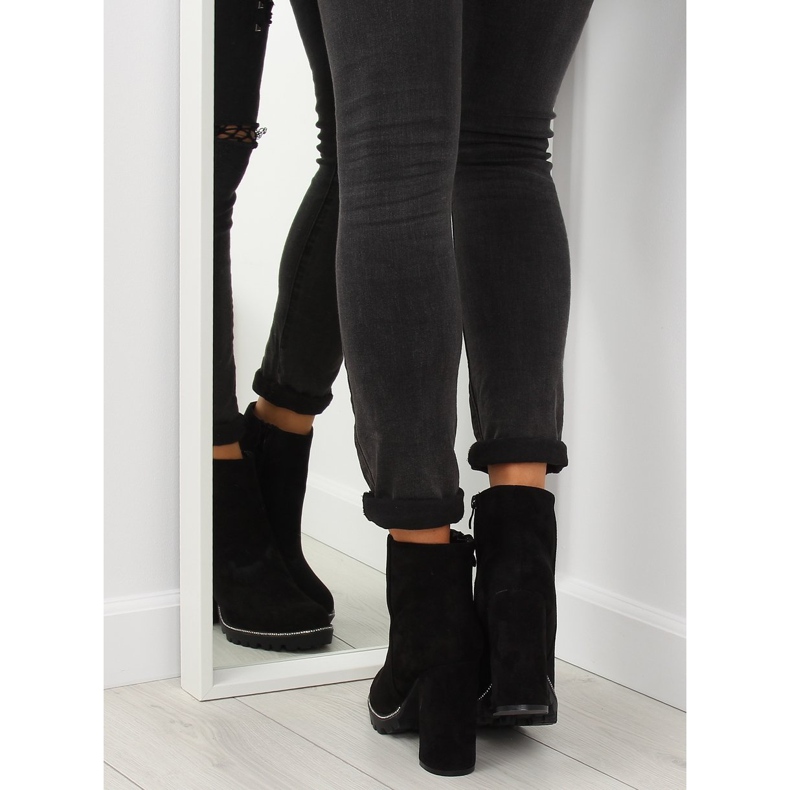 Bottines à talons noires 58-581 Noir 1