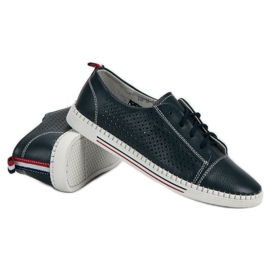 Baskets ajourées en cuir VINCEZA bleu 1