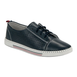Baskets ajourées en cuir VINCEZA bleu 5