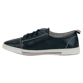 Baskets ajourées en cuir VINCEZA bleu 6