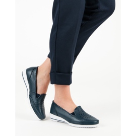 Chaussures ajourées en cuir VINCEZA bleu 1