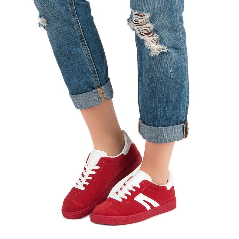 Baskets mckeylor en daim rouge 1