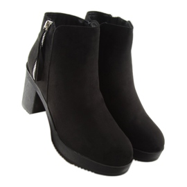 Bottes sur un talon stable noir YL96009 Noir 6