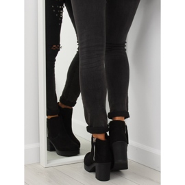 Bottes sur un talon stable noir YL96009 Noir 7