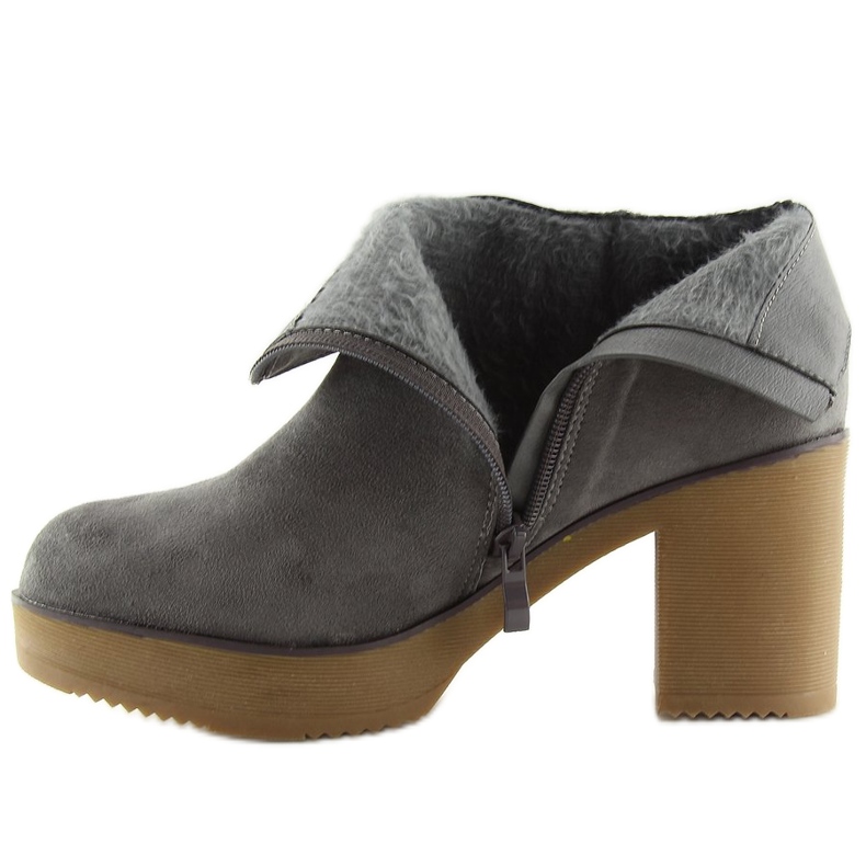 Gris Bottes sur un talon stable gris YL96009 Gris 1