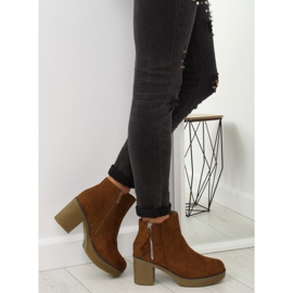 Boots à talon stable camel YL96009 Camel brun 5