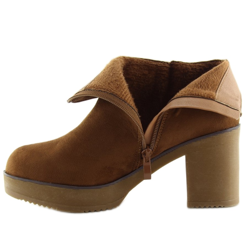 Boots à talon stable camel YL96009 Camel brun 1