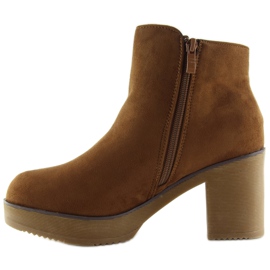 Boots à talon stable camel YL96009 Camel brun 2