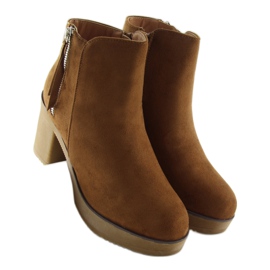 Boots à talon stable camel YL96009 Camel brun 6