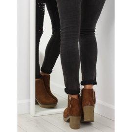 Boots à talon stable camel YL96009 Camel brun 7
