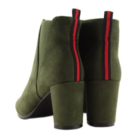 Bottines vertes à talons A5580 Olive 2