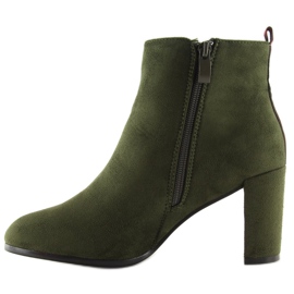 Bottines vertes à talons A5580 Olive 3