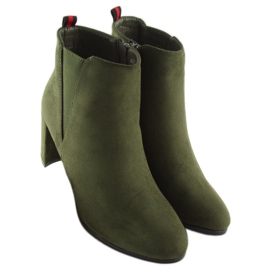 Bottines vertes à talons A5580 Olive 5