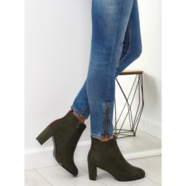 Bottines vertes à talons A5580 Olive 6