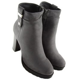 Gris Bottines à talons BK3233 Gris 4