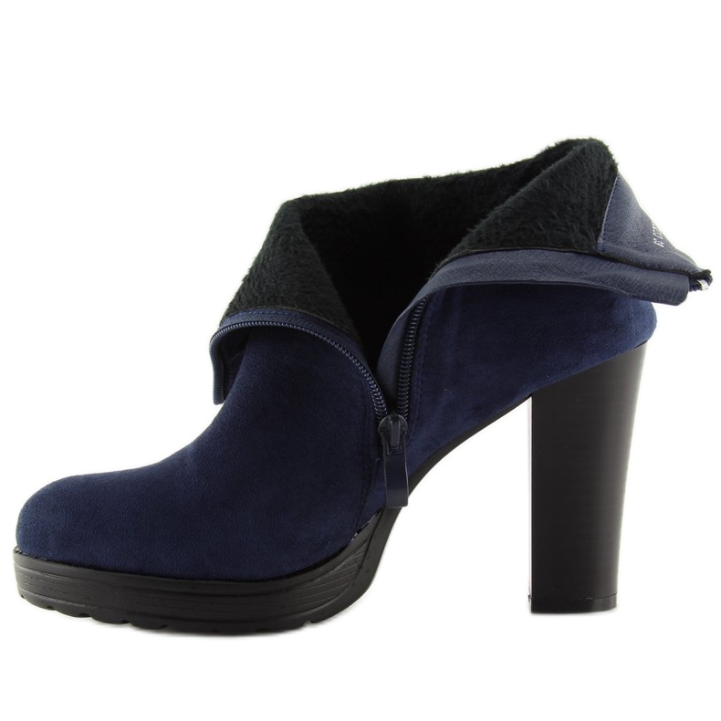 Bottines à talons bleu marine BK3233 Navy 2 Bottines à talons bleu marine BK3233 Navy 2