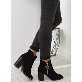 Bottes sur un talon stable noir 8576-2 Noir 4