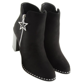Bottes sur un talon stable noir 8576-2 Noir 3