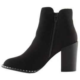 Bottes sur un talon stable noir 8576-2 Noir 5