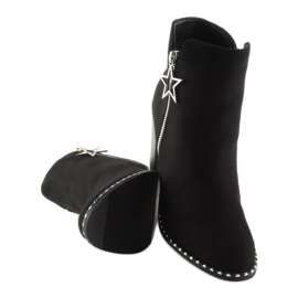Bottes sur un talon stable noir 8576-2 Noir 6