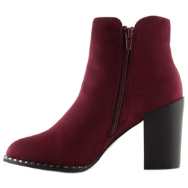 Bottes sur un talon stable bordeaux 8576-2 Rouge 4