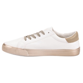 Baskets basses élégantes blanche jaune 4
