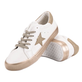 Baskets basses élégantes blanche jaune 5