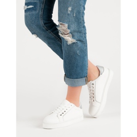 Chaussures de sport confortables blanche gris 1