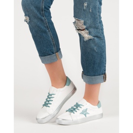 Baskets basses élégantes blanc bleu 2