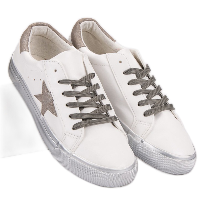 Baskets basses élégantes blanche multicolore 2