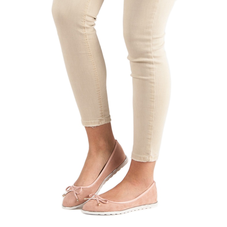 Small Swan Ballerines poudre rose 1