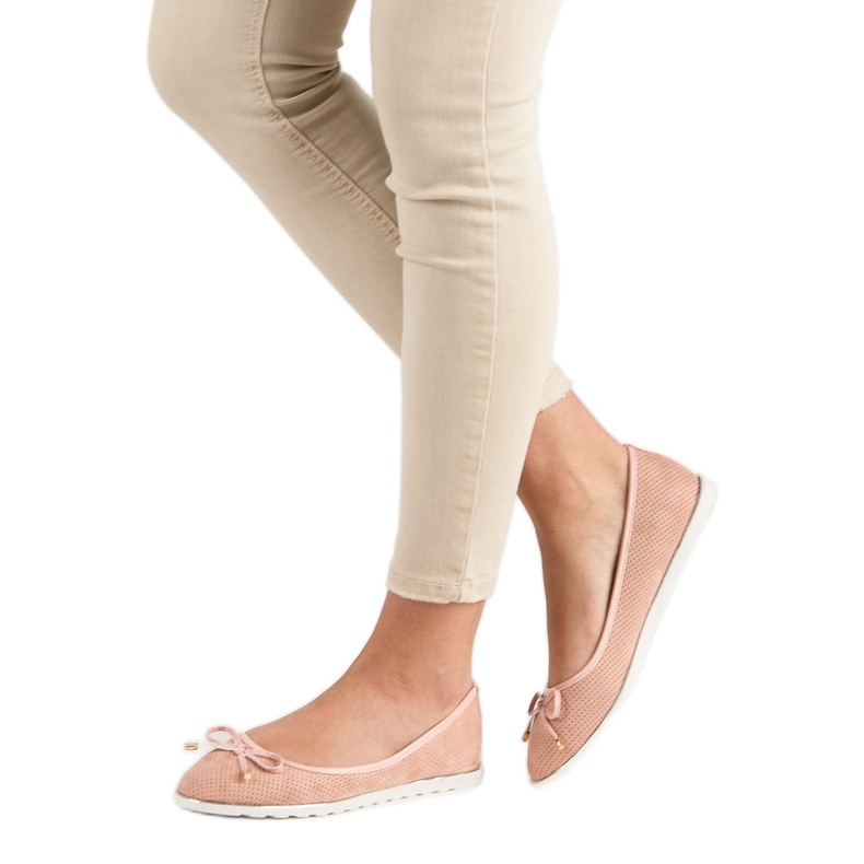 Small Swan Ballerines poudre rose 2