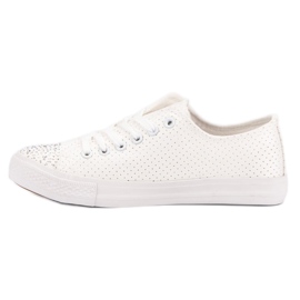Sport Baskets blanches à cristaux 1
