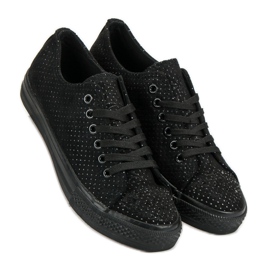 Sport Baskets noires à cristaux 1