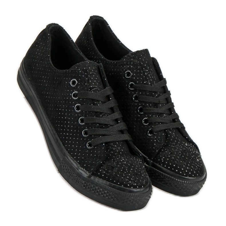 Sport Baskets noires à cristaux 1