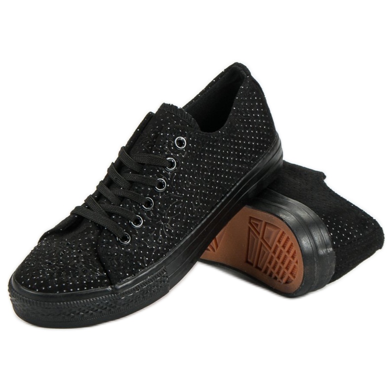 Sport Baskets noires à cristaux 2
