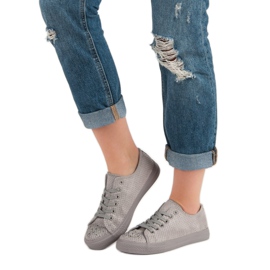 Sport Baskets grises à cristaux 1