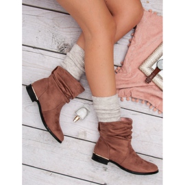 SDS Bottes en daim poudré rose 6
