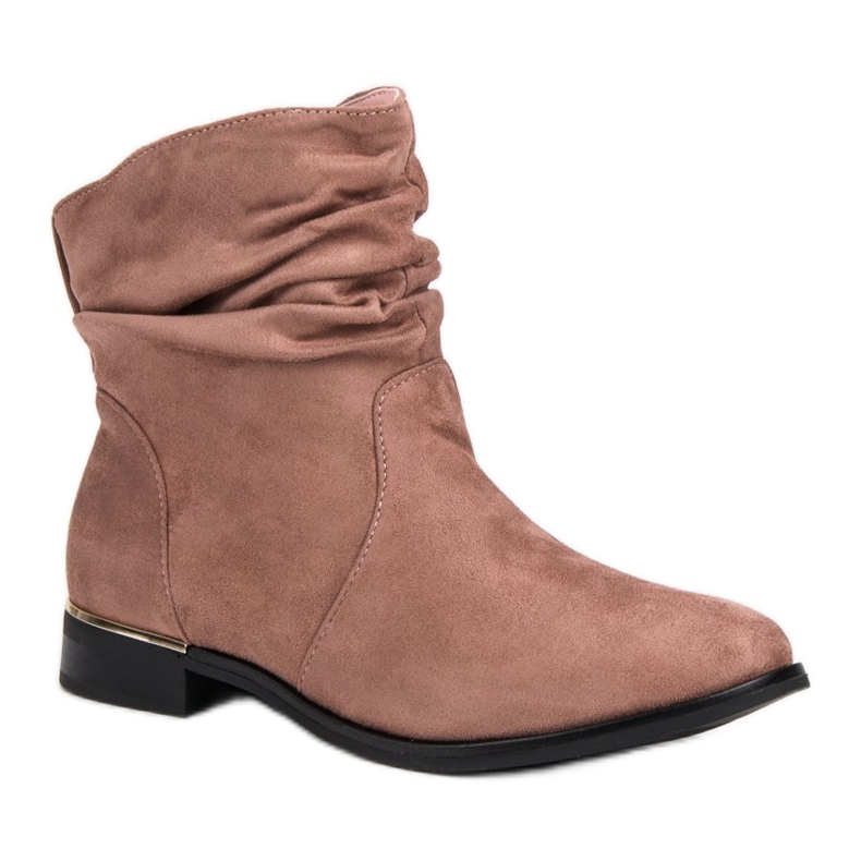 SDS Bottes en daim poudré rose 1