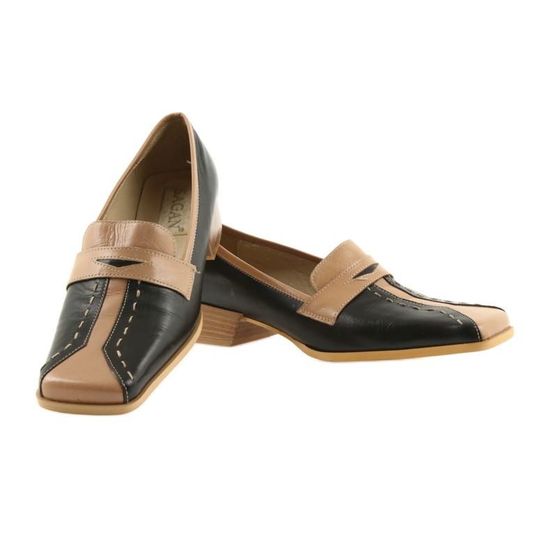Sagan Chaussures en cuir noir brun 2
