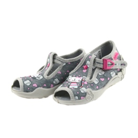 Befado pantoufles chaussures pour enfants 213P107 gris rose 3