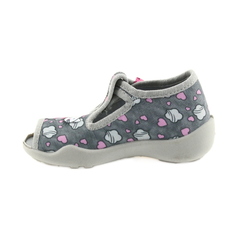 Befado pantoufles chaussures pour enfants 213P107 gris rose 2